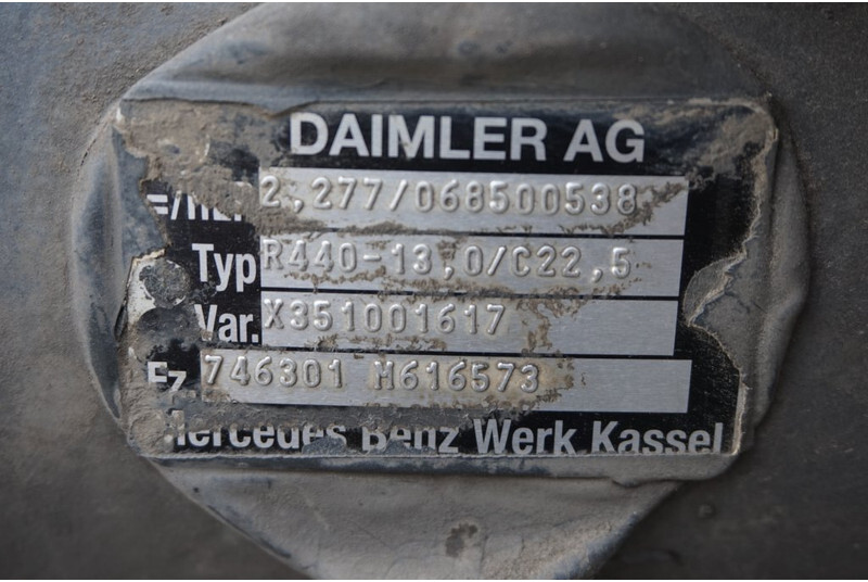 Mercedes-Benz R440-13A/C22.5 41/18 I=2.278 - Hátsó tengely - Teherautó: 2 kép. Mercedes-Benz R440-13A/C22.5 41/18 I=2.278 - Hátsó tengely - Teherautó: 2 kép.