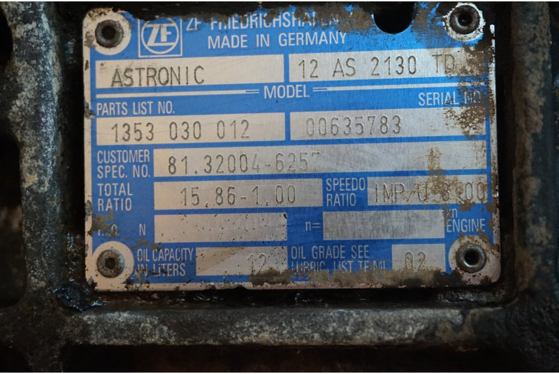 ZF 12AS2130DD TGS 81.32004-6257 - Sebességváltó - Teherautó: 5 kép. ZF 12AS2130DD TGS 81.32004-6257 - Sebességváltó - Teherautó: 5 kép.