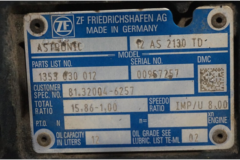 ZF 12AS2130DD TGS 81.32004-6257 - Sebességváltó - Teherautó: 5 kép. ZF 12AS2130DD TGS 81.32004-6257 - Sebességváltó - Teherautó: 5 kép.