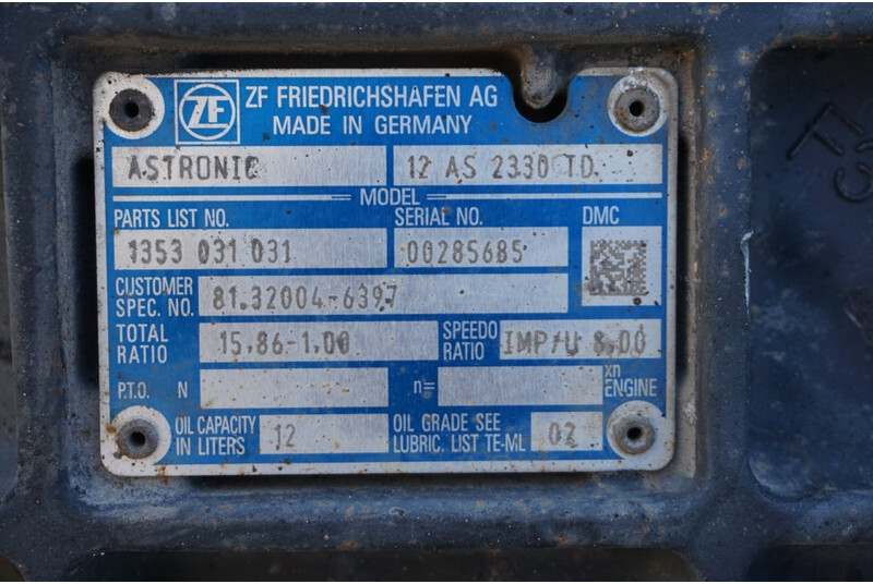 ZF 12AS2330DD TGX 81 32004-6397 - Sebességváltó - Teherautó: 5 kép. ZF 12AS2330DD TGX 81 32004-6397 - Sebességváltó - Teherautó: 5 kép.