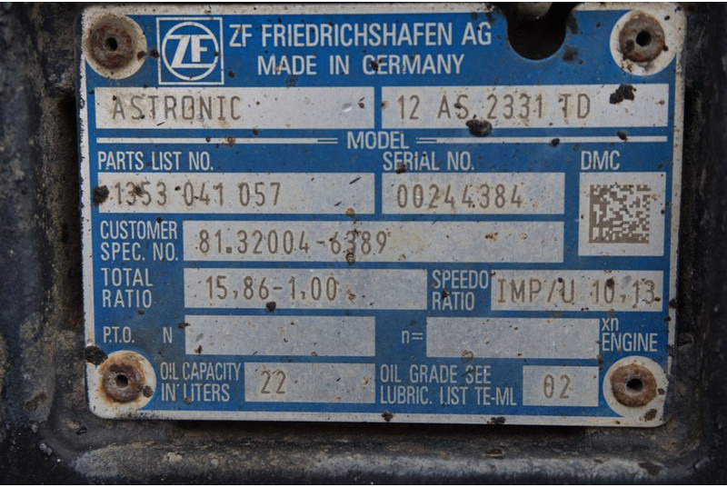 ZF 12AS2331DD+INT3 81.32004-6089 - Sebességváltó - Teherautó: 5 kép. ZF 12AS2331DD+INT3 81.32004-6089 - Sebességváltó - Teherautó: 5 kép.