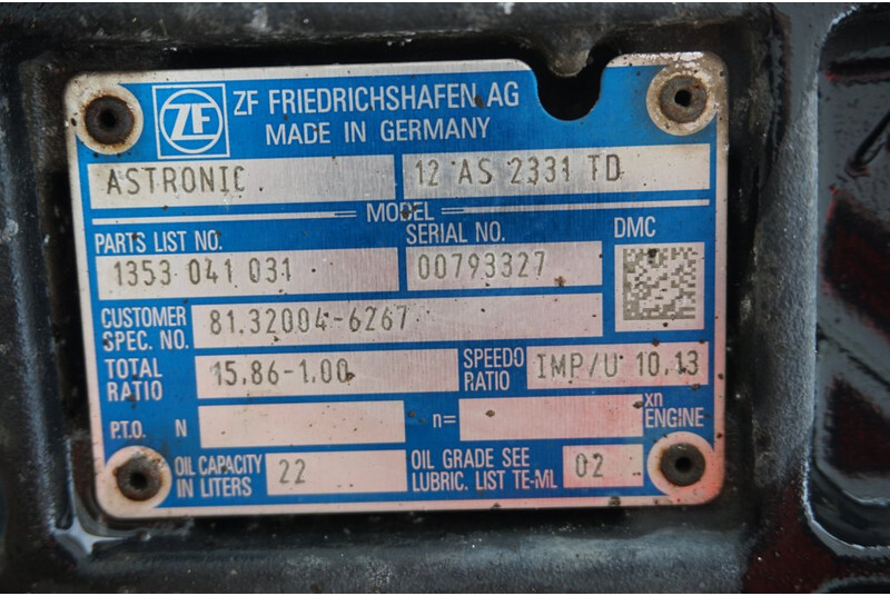 ZF 12AS2331DD+INT3 81 32004-6267 - Sebességváltó - Teherautó: 5 kép. ZF 12AS2331DD+INT3 81 32004-6267 - Sebességváltó - Teherautó: 5 kép.