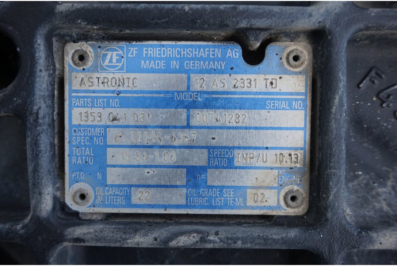 ZF 12AS2331DD+INT3 - Sebességváltó - Teherautó: 5 kép. ZF 12AS2331DD+INT3 - Sebességváltó - Teherautó: 5 kép.