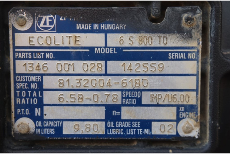 ZF 6S800OD TGL 81.32004-6180 - Sebességváltó - Teherautó: 5 kép. ZF 6S800OD TGL 81.32004-6180 - Sebességváltó - Teherautó: 5 kép.