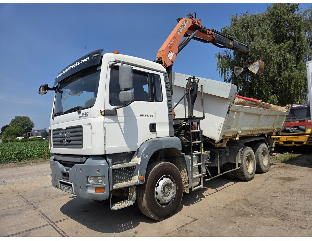 Billenőplatós teherautó, Darus autó MAN TGA 26.350 6X4 BORDMATIC TIPPER CRANE PALFINGER PK15500: 7 kép.
