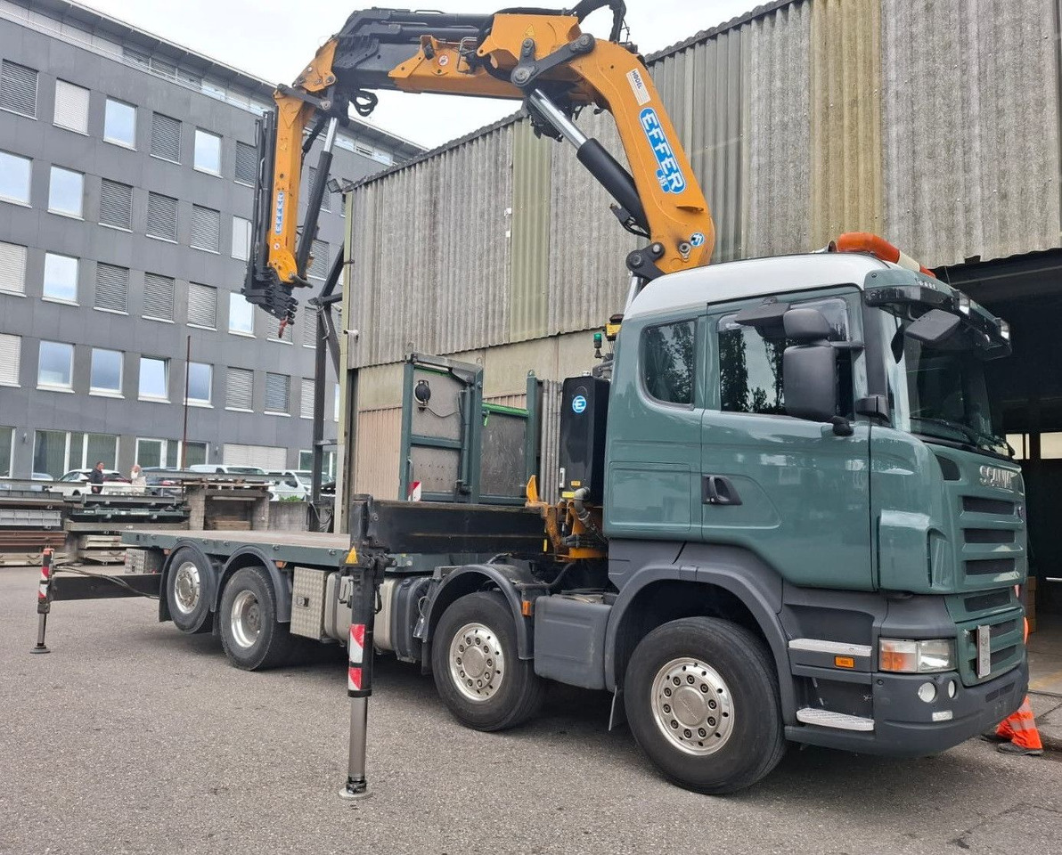 Scania R500 V8 8x2, E5, Effer 585 6S + Flyjib + winch - Darus autó: 2 kép. Scania R500 V8 8x2, E5, Effer 585 6S + Flyjib + winch - Darus autó: 2 kép.