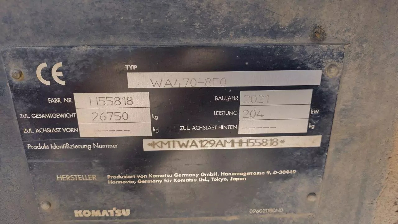 Gumikerekes homlokrakodó 2021 Komatsu WA 470-8: 12 kép.