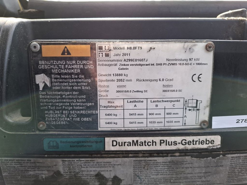 Hyster H8.0FT-9 - Gázüzemű targonca: 5 kép. Hyster H8.0FT-9 - Gázüzemű targonca: 5 kép.