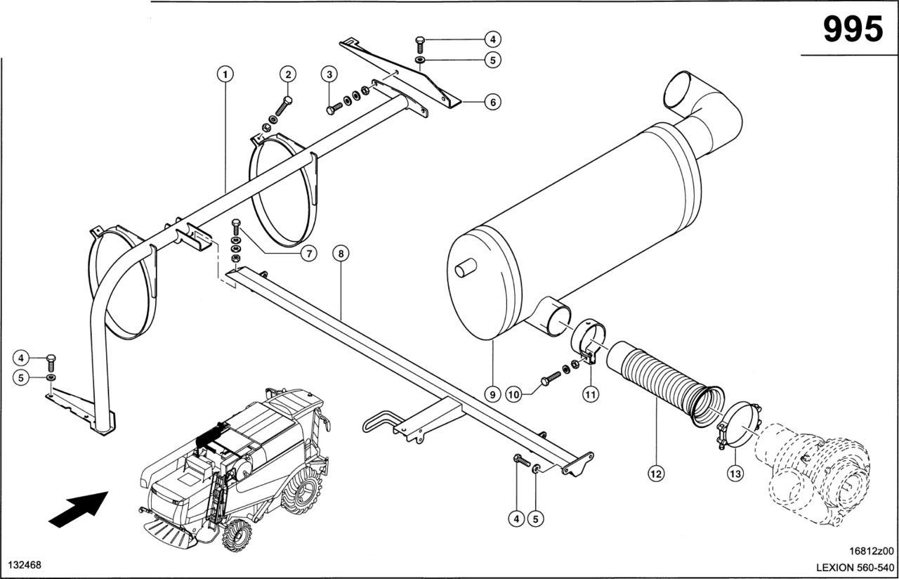 Claas Lexion 560 TŁUMIK 0007980462 (Silnik c6.6, c10, c13; układ wydechowy) - Hangtompító - Mezőgazdasági gépek: 1 kép. Claas Lexion 560 TŁUMIK 0007980462 (Silnik c6.6, c10, c13; układ wydechowy) - Hangtompító - Mezőgazdasági gépek: 1 kép.