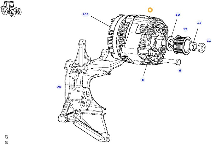 Fendt 828 Vario - alternator lewy F404900010040 - Generátor - Mezőgazdasági gépek: 1 kép. Fendt 828 Vario - alternator lewy F404900010040 - Generátor - Mezőgazdasági gépek: 1 kép.