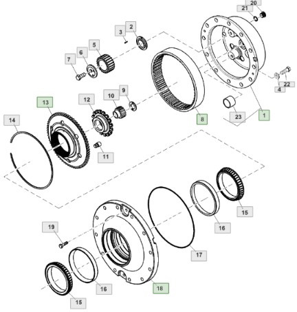 John Deere 7830 Zwolnica Kapelusz Piasta Koło Koronkowe RE564018 R554716 R104756 - Véglehajtás - Mezőgazdasági gépek: 2 kép. John Deere 7830 Zwolnica Kapelusz Piasta Koło Koronkowe RE564018 R554716 R104756 - Véglehajtás - Mezőgazdasági gépek: 2 kép.