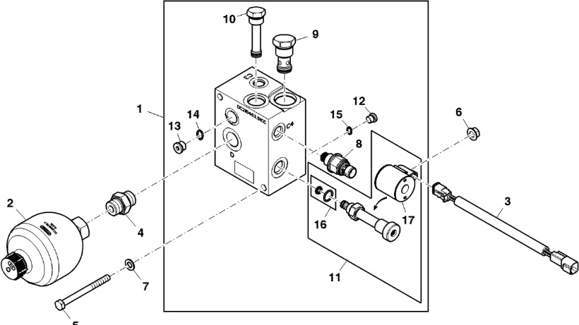 John Deere 960 - Elekt. zawór proporcjonalny DC217716 (Układ hydrauliczny) - Hidraulikus szelep - Mezőgazdasági gépek: 1 kép. John Deere 960 - Elekt. zawór proporcjonalny DC217716 (Układ hydrauliczny) - Hidraulikus szelep - Mezőgazdasági gépek: 1 kép.