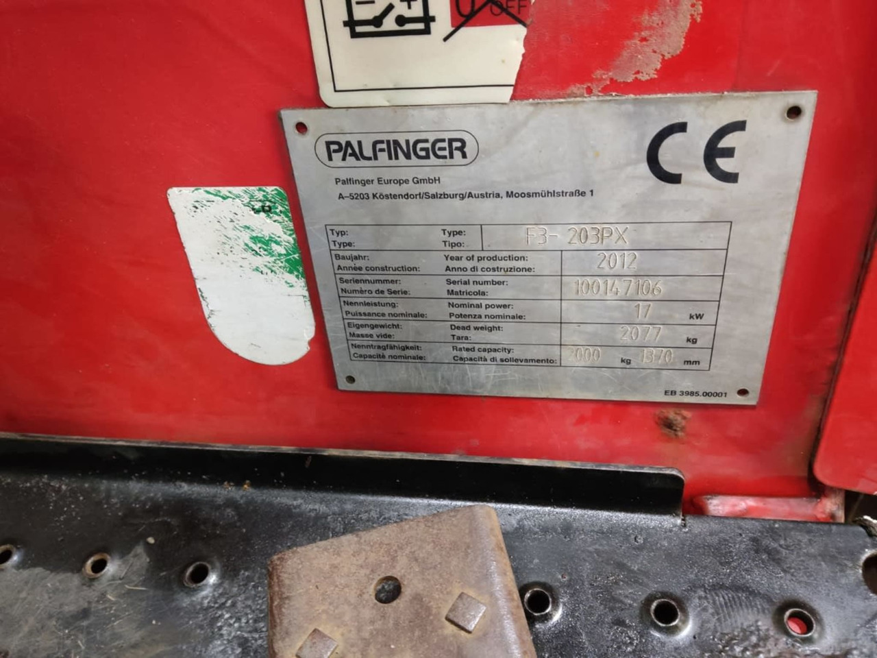 Palfinger F3-203PX - Dízel targonca: 2 kép. Palfinger F3-203PX - Dízel targonca: 2 kép.