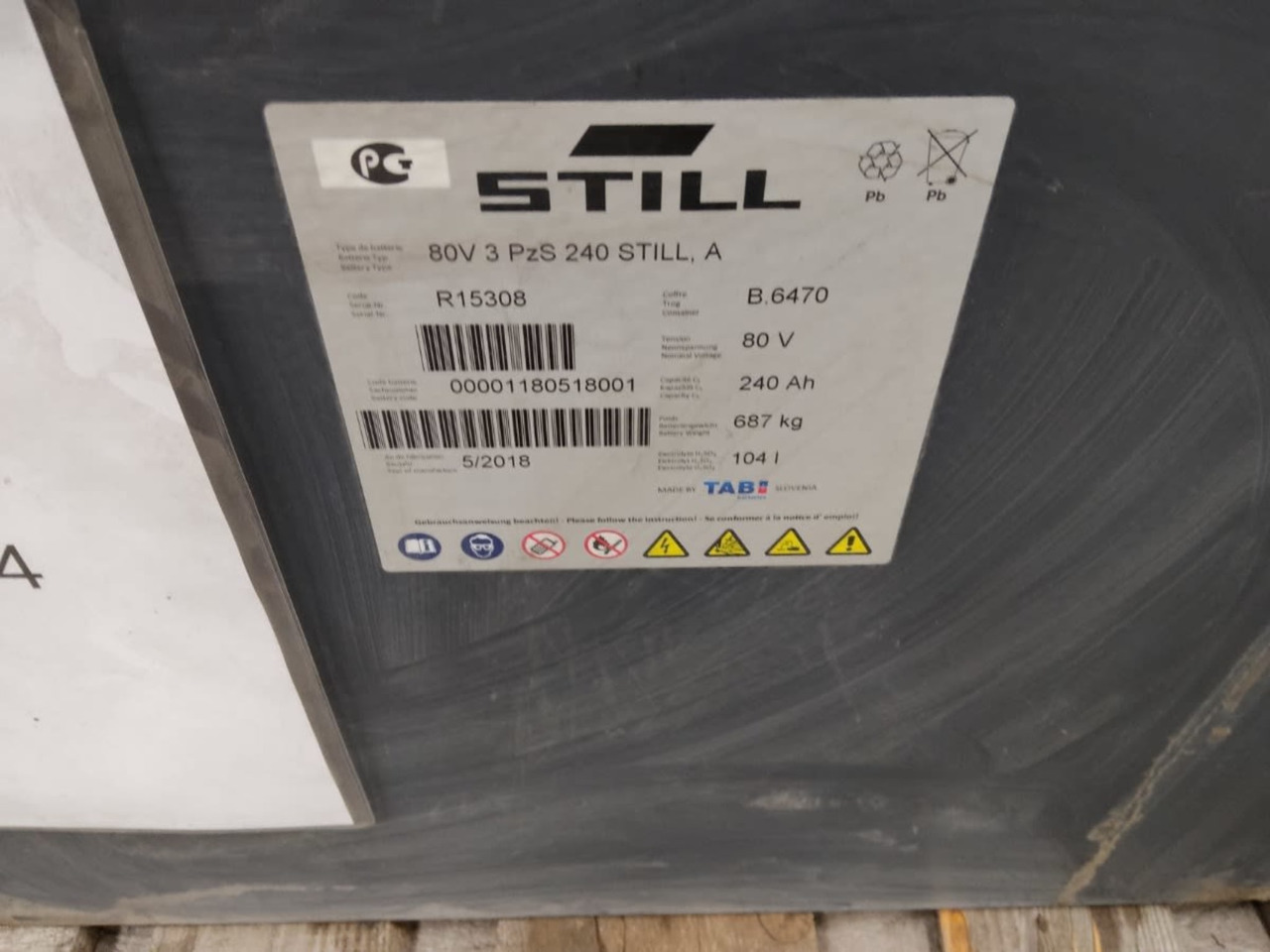 TAB Battery 80V 240Ah - Akkumulátor - Anyagmozgató gép: 2 kép. TAB Battery 80V 240Ah - Akkumulátor - Anyagmozgató gép: 2 kép.