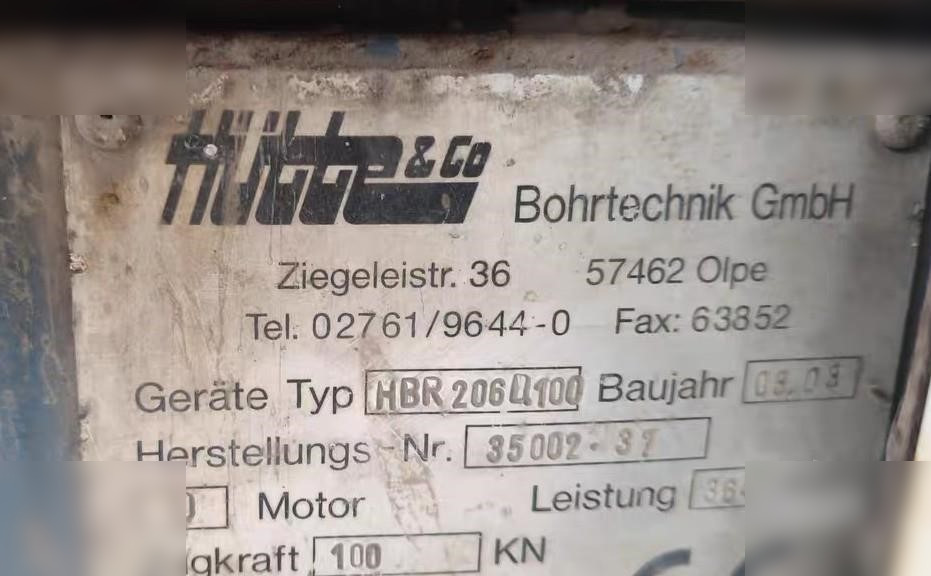 2008 HÜTTE BOHRTECHNIK HBR206D100Z - Fúrógép: 4 kép. 2008 HÜTTE BOHRTECHNIK HBR206D100Z - Fúrógép: 4 kép.