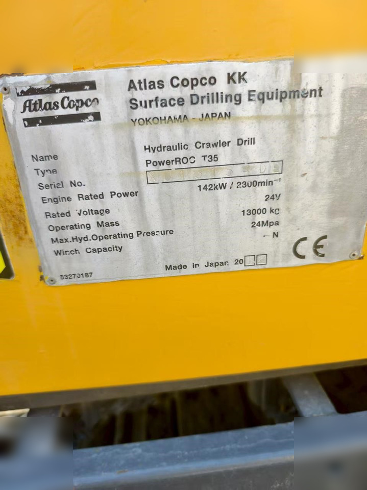 2012 ATLAS COPCO T35 - Fúrógép: 5 kép. 2012 ATLAS COPCO T35 - Fúrógép: 5 kép.