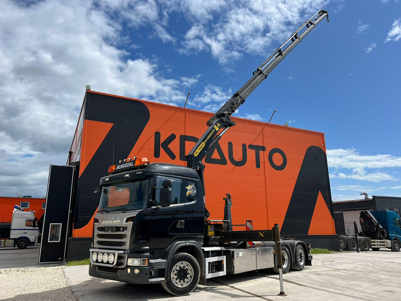 Scania G 440 6x2*4 PK22002 + JIB / PALFINGER 20 ton / L=5000 mm - Horgos rakodó teherautó, Darus autó: 1 kép. Scania G 440 6x2*4 PK22002 + JIB / PALFINGER 20 ton / L=5000 mm - Horgos rakodó teherautó, Darus autó: 1 kép.