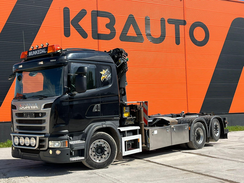 Scania G 440 6x2*4 PK22002 + JIB / PALFINGER 20 ton / L=5000 mm - Horgos rakodó teherautó, Darus autó: 2 kép. Scania G 440 6x2*4 PK22002 + JIB / PALFINGER 20 ton / L=5000 mm - Horgos rakodó teherautó, Darus autó: 2 kép.