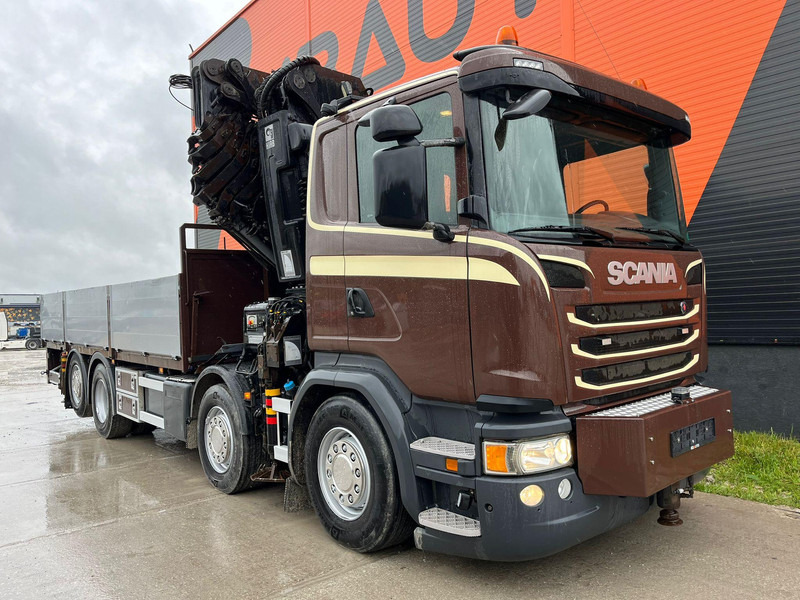 Scania G 450 8x2*6 HIAB 622E-8 + JIB / PLATFORM L=6715 mm - Platós teherautó, Darus autó: 4 kép. Scania G 450 8x2*6 HIAB 622E-8 + JIB / PLATFORM L=6715 mm - Platós teherautó, Darus autó: 4 kép.
