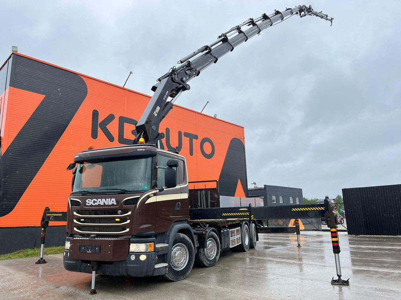 Scania G 450 8x2*6 HIAB 622E-8 + JIB / PLATFORM L=6715 mm - Platós teherautó, Darus autó: 1 kép. Scania G 450 8x2*6 HIAB 622E-8 + JIB / PLATFORM L=6715 mm - Platós teherautó, Darus autó: 1 kép.