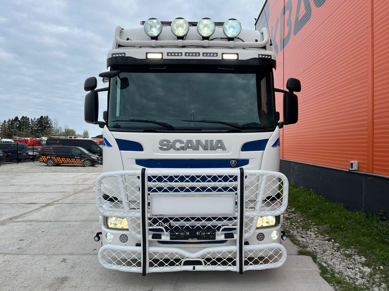 Scania G 490 6x2 HMF 5020 K6 + JIB / RETARDER - Platós teherautó, Darus autó: 3 kép. Scania G 490 6x2 HMF 5020 K6 + JIB / RETARDER - Platós teherautó, Darus autó: 3 kép.
