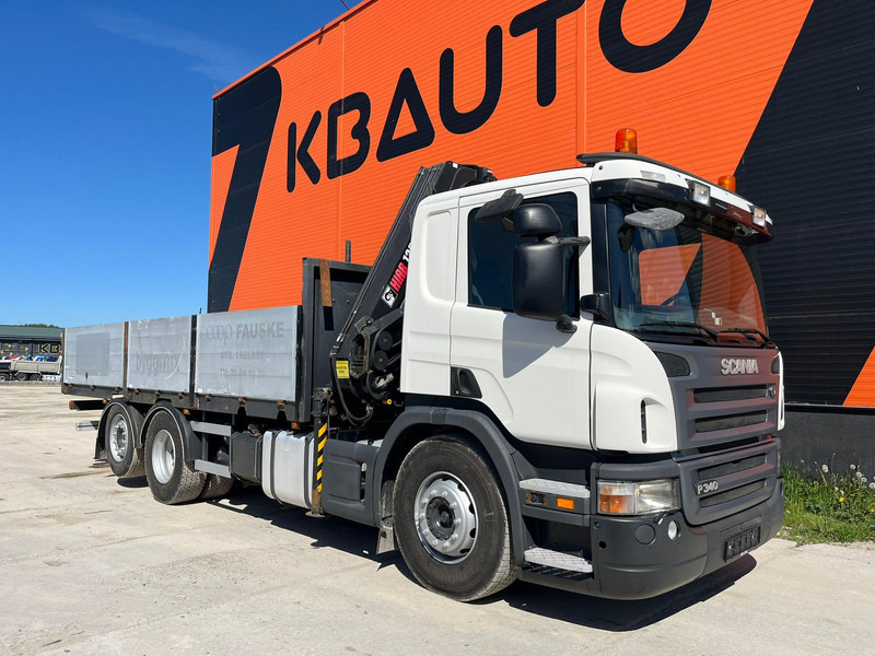 Scania P 340 6x2 HIAB 135-4 / PLATFORM L=6171 mm - Platós teherautó, Darus autó: 4 kép. Scania P 340 6x2 HIAB 135-4 / PLATFORM L=6171 mm - Platós teherautó, Darus autó: 4 kép.