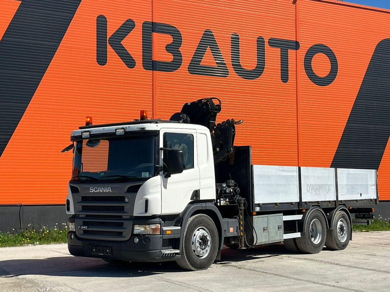 Scania P 340 6x2 HIAB 135-4 / PLATFORM L=6171 mm - Platós teherautó, Darus autó: 2 kép. Scania P 340 6x2 HIAB 135-4 / PLATFORM L=6171 mm - Platós teherautó, Darus autó: 2 kép.