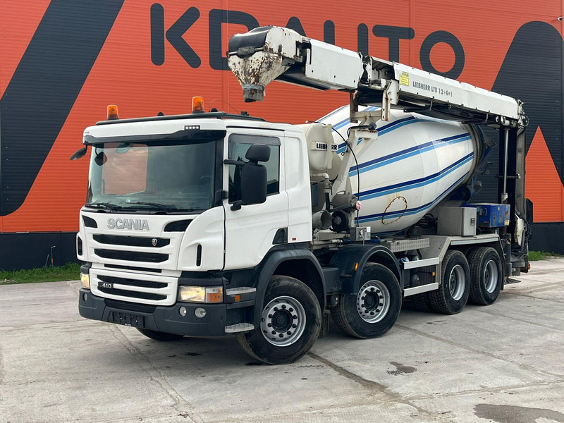 Scania P 410 8x4 LIEBHERR 9 m3 + CONVEYOR / FULL STEEL - Betonmixer: 1 kép. Scania P 410 8x4 LIEBHERR 9 m3 + CONVEYOR / FULL STEEL - Betonmixer: 1 kép.