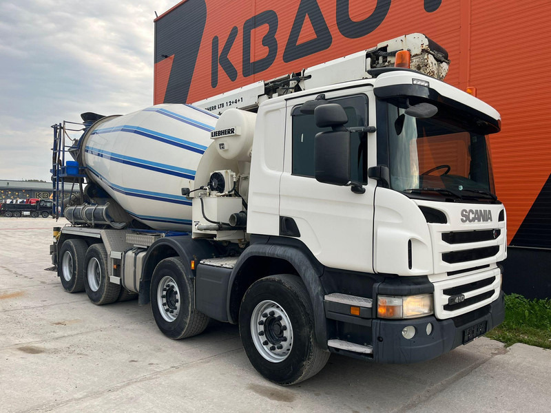 Scania P 410 8x4 LIEBHERR 9 m3 + CONVEYOR / FULL STEEL - Betonmixer: 3 kép. Scania P 410 8x4 LIEBHERR 9 m3 + CONVEYOR / FULL STEEL - Betonmixer: 3 kép.
