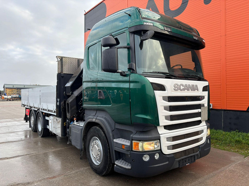 Scania R 410 6x2 HIAB 322EP-5 HIPRO / PLATFORM L=6131 mm - Platós teherautó, Darus autó: 4 kép. Scania R 410 6x2 HIAB 322EP-5 HIPRO / PLATFORM L=6131 mm - Platós teherautó, Darus autó: 4 kép.