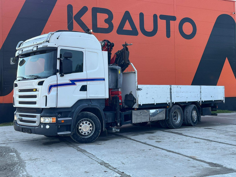 Scania R 440 6x2*4 FASSI F260XP / PLATFORM L=6760 mm - Platós teherautó, Darus autó: 2 kép. Scania R 440 6x2*4 FASSI F260XP / PLATFORM L=6760 mm - Platós teherautó, Darus autó: 2 kép.