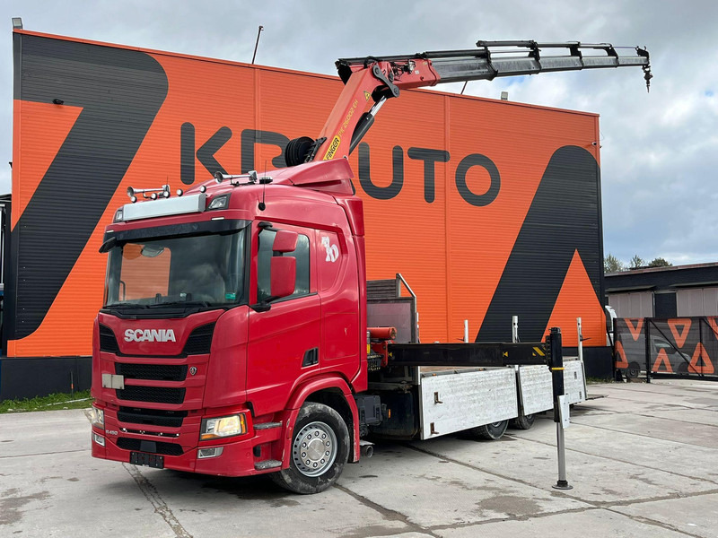 Scania R 450 6x2*4 PK 26002 / PLATFORM L=6482 mm - Platós teherautó, Darus autó: 1 kép. Scania R 450 6x2*4 PK 26002 / PLATFORM L=6482 mm - Platós teherautó, Darus autó: 1 kép.