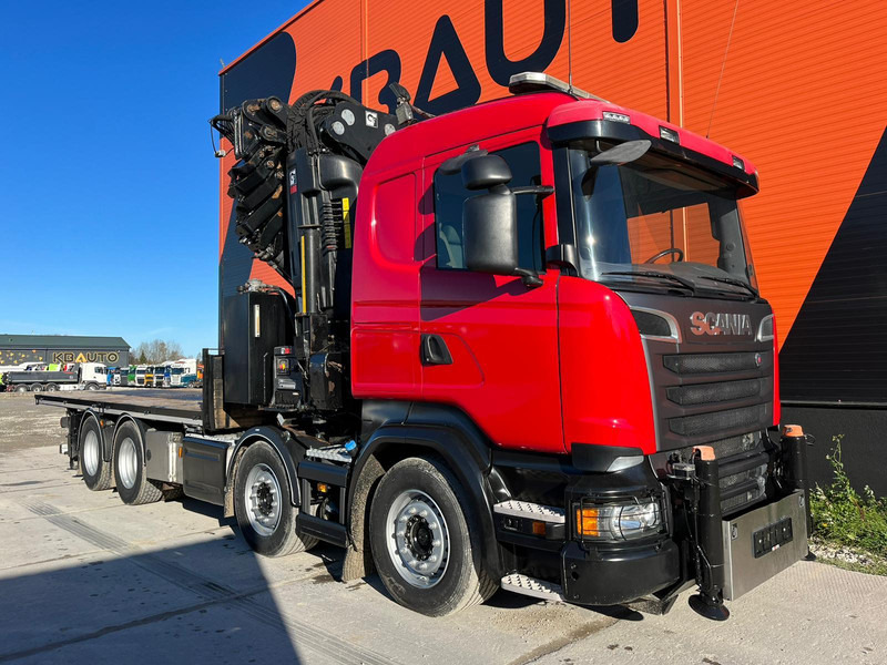 Scania R 520 8x4 COMBI / HIAB 1058E-8 + JIB / PLATFORM L=6269 mm - Platós teherautó, Darus autó: 4 kép. Scania R 520 8x4 COMBI / HIAB 1058E-8 + JIB / PLATFORM L=6269 mm - Platós teherautó, Darus autó: 4 kép.