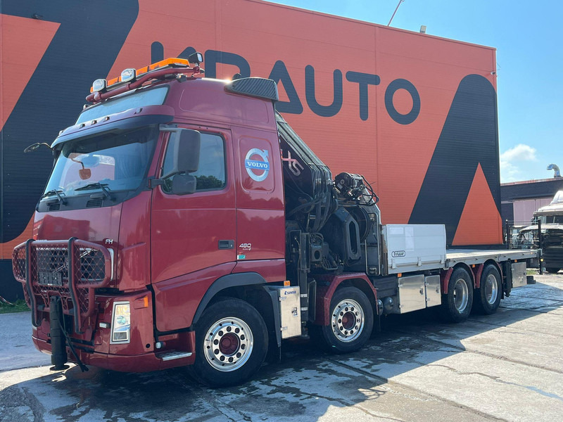 Volvo FH 480 8x4 HIAB 1055E-8 / WINCH / PLATFORM L=6928 mm - Platós teherautó, Darus autó: 2 kép. Volvo FH 480 8x4 HIAB 1055E-8 / WINCH / PLATFORM L=6928 mm - Platós teherautó, Darus autó: 2 kép.