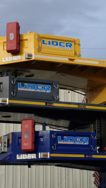 Új Félpótkocsi mélybölcsős Lider trailer (Export Afrique) Porte-Char lames 4 essieux: 7 kép.