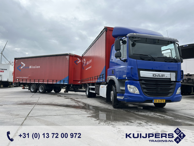 DAF CF 370 FA + Pacton MXD 218 / Curtainside Combi / Loadlift / APK TUV 05-26 - Ponyvás teherautó: 1 kép. DAF CF 370 FA + Pacton MXD 218 / Curtainside Combi / Loadlift / APK TUV 05-26 - Ponyvás teherautó: 1 kép.
