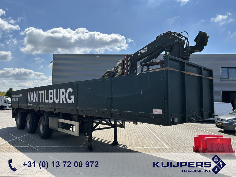 Vogelzang V02 17 30 / Heavy Duty Chassis / 3 axle 10 Ton / Hiab Crane Defect - Platós félpótkocsi: 1 kép. Vogelzang V02 17 30 / Heavy Duty Chassis / 3 axle 10 Ton / Hiab Crane Defect - Platós félpótkocsi: 1 kép.