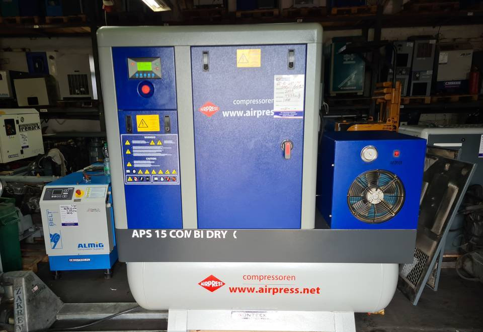 Kompresor śrubowy AIRPRESS APS 15 COMBI DRY X, 11 kw, 2021r - Légkompresszor: 1 kép. Kompresor śrubowy AIRPRESS APS 15 COMBI DRY X, 11 kw, 2021r - Légkompresszor: 1 kép.