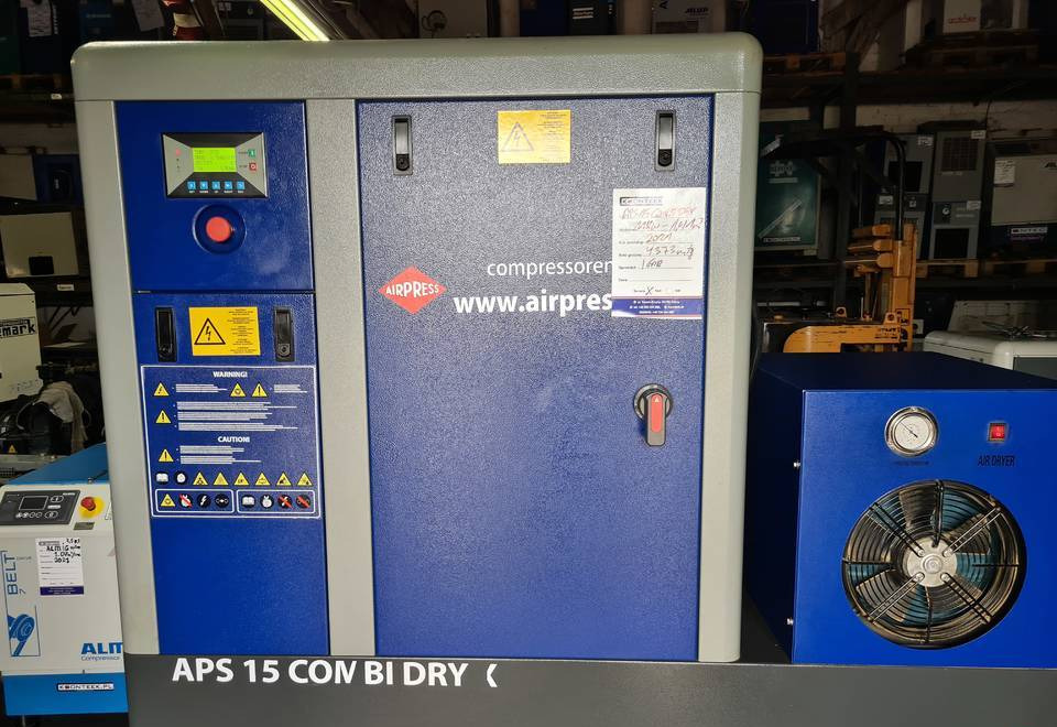 Kompresor śrubowy AIRPRESS APS 15 COMBI DRY X, 11 kw, 2021r - Légkompresszor: 2 kép. Kompresor śrubowy AIRPRESS APS 15 COMBI DRY X, 11 kw, 2021r - Légkompresszor: 2 kép.