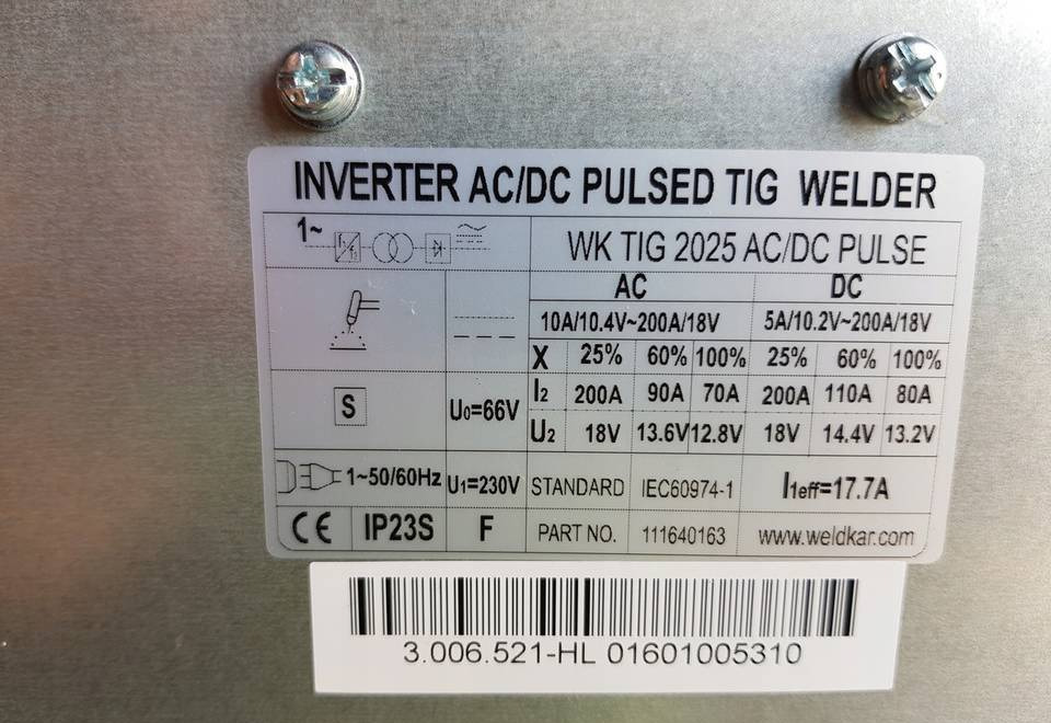 Spawarka Tig CEBORA WK 2025 AC/DC Puls, 200 A - Hegesztőberendezés: 2 kép. Spawarka Tig CEBORA WK 2025 AC/DC Puls, 200 A - Hegesztőberendezés: 2 kép.
