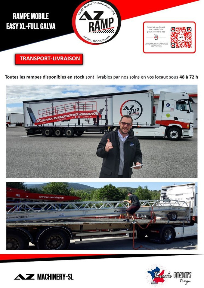Új Rakodó rámpa AZ RAMP-EASY XL-10 FULL GALVA. WIDE Mobil Galvanizate Loading Ramp With Level Off, 10 t Capacity: 11 kép.