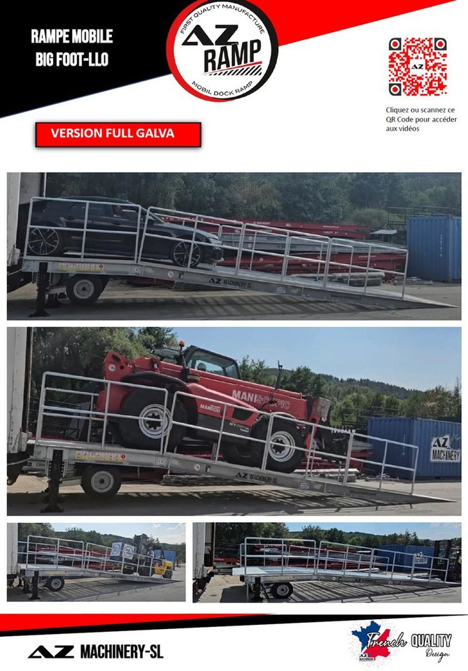 Large Mobile dock ramp, uncouplable AZ RAMP - KING VERSION, BIG FOOT L20 T-INOX - Rakodó rámpa: 3 kép. Large Mobile dock ramp, uncouplable AZ RAMP - KING VERSION, BIG FOOT L20 T-INOX - Rakodó rámpa: 3 kép.