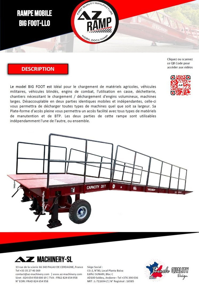 Large Mobile dock ramp, uncouplable AZ RAMP - KING VERSION, BIG FOOT L20 T-INOX - Rakodó rámpa: 2 kép. Large Mobile dock ramp, uncouplable AZ RAMP - KING VERSION, BIG FOOT L20 T-INOX - Rakodó rámpa: 2 kép.