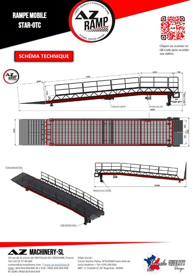 Loading Ramp with with hydraulic folding bridge - AZ RAMP - STAR-OTC- 8T. 8 ton capacity - Rakodó rámpa: 3 kép. Loading Ramp with with hydraulic folding bridge - AZ RAMP - STAR-OTC- 8T. 8 ton capacity - Rakodó rámpa: 3 kép.
