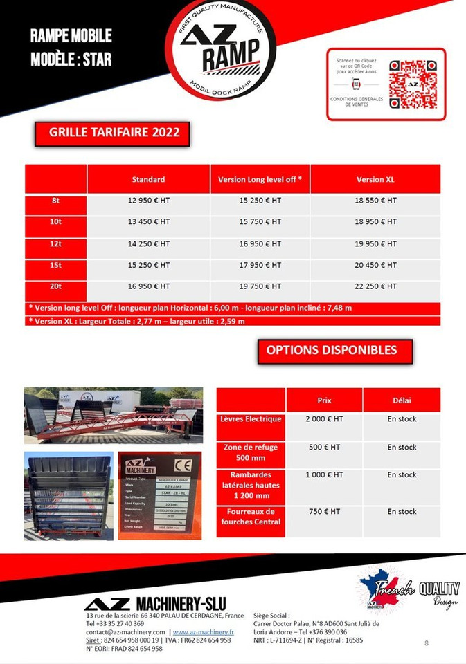 Loading Ramp with with hydraulic tilting bridge - AZ RAMP - STAR- 8T. 8 ton capacity - Rakodó rámpa: 3 kép. Loading Ramp with with hydraulic tilting bridge - AZ RAMP - STAR- 8T. 8 ton capacity - Rakodó rámpa: 3 kép.