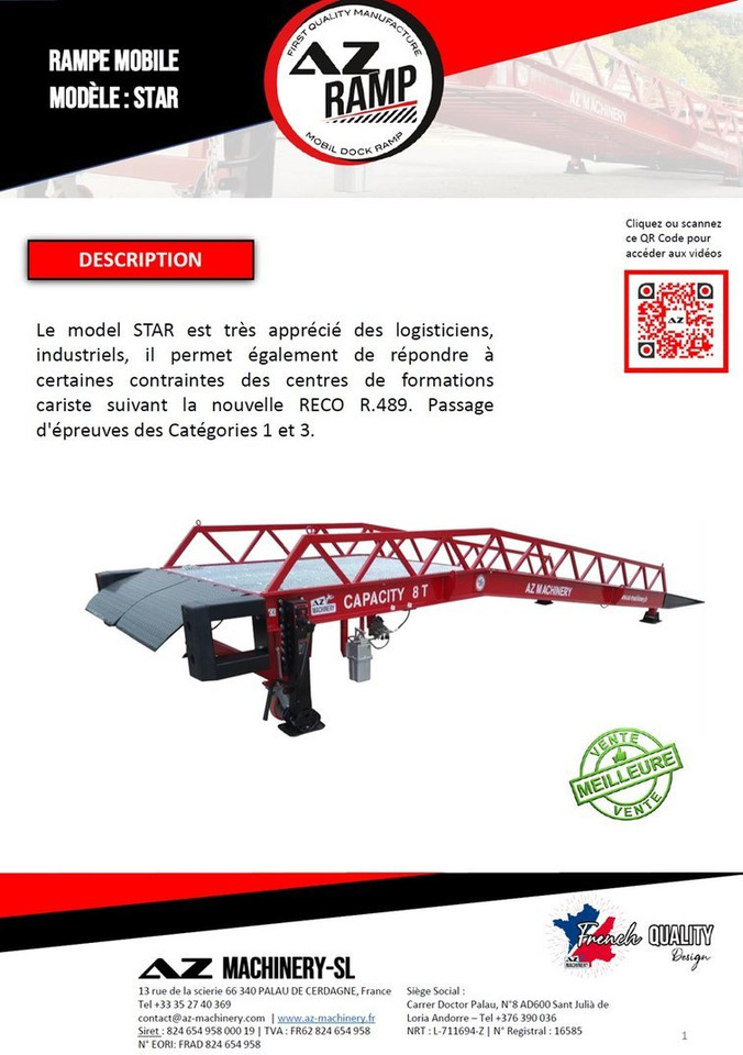 **RENTAL** Loading Ramp with with hydraulic tilting bridge - AZ RAMP - STAR- 8T. 8 ton capacity - Rakodó rámpa: 3 kép. **RENTAL** Loading Ramp with with hydraulic tilting bridge - AZ RAMP - STAR- 8T. 8 ton capacity - Rakodó rámpa: 3 kép.