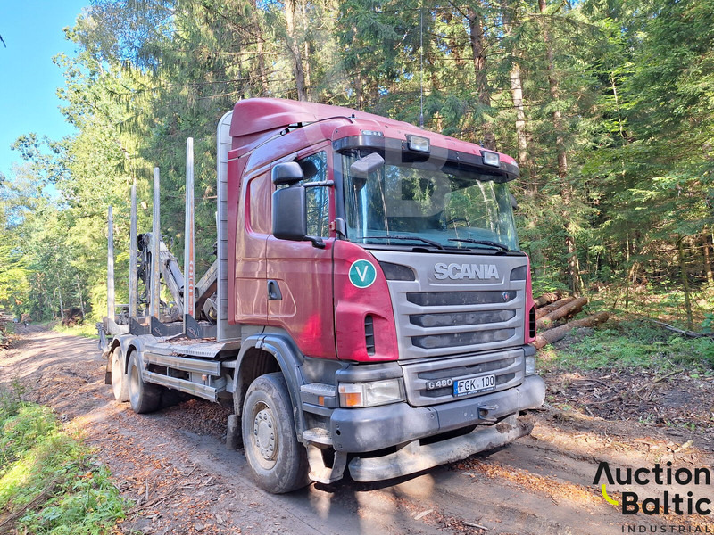 Scania R 480 - Rönkszállító teherautó, Darus autó: 1 kép. Scania R 480 - Rönkszállító teherautó, Darus autó: 1 kép.