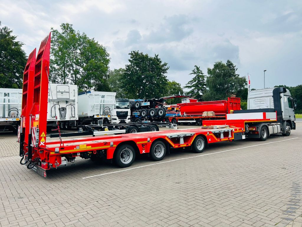 Kässbohrer KSLA RJ Mega Jumbo Tieflader mit Radmulden tele - Félpótkocsi mélybölcsős: 4 kép. Kässbohrer KSLA RJ Mega Jumbo Tieflader mit Radmulden tele - Félpótkocsi mélybölcsős: 4 kép.