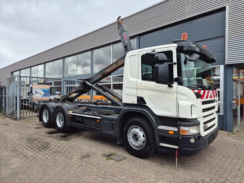 Scania P360 6X2 Containersysteem/ 21T Multilift/ Adjustable Hook - Horgos rakodó teherautó: 1 kép. Scania P360 6X2 Containersysteem/ 21T Multilift/ Adjustable Hook - Horgos rakodó teherautó: 1 kép.