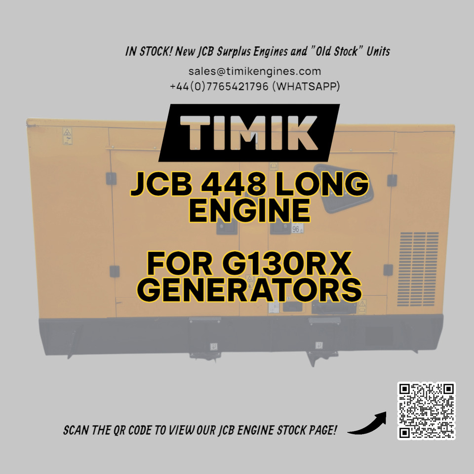 JCB 448 LONG ENGINE (FOR 320/40259) FITTED TO JCB G130RX GENERATORS - Motor: 1 kép. JCB 448 LONG ENGINE (FOR 320/40259) FITTED TO JCB G130RX GENERATORS - Motor: 1 kép.